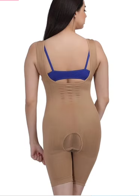 Laser-Cut No-Panty Lines High Compression Body Suit in Nude