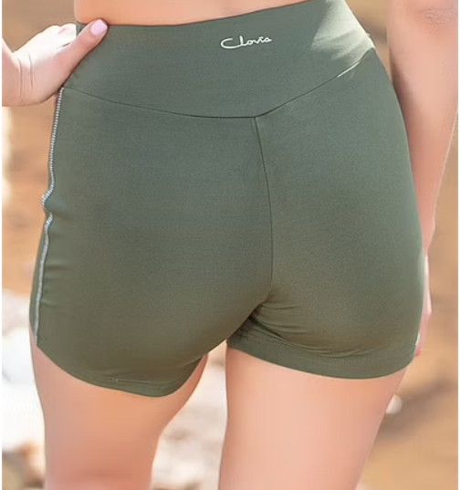 Snug Fit Active Cycling Shorts in Olive Green