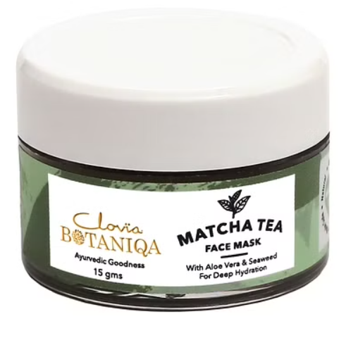 Clovia Botaniqa Matcha Green Tea Hydrating Mini Face Mask with Seaweed & Aloe Vera - 15 gms