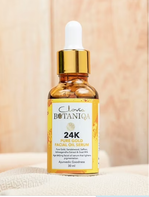 24K Pure Gold Facial Oil Serum with Saffron & Goat Milk by Clovia Botaniqa - 30ml