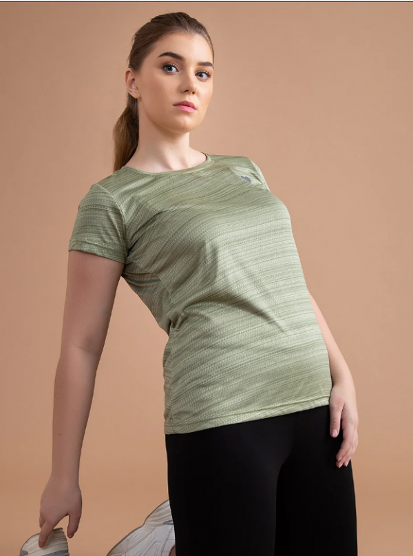 Comfort-Fit Active T-shirt in Olive Green