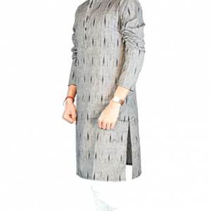 Riyashree Cotton Men's Straight Long Kurta for Men Latest Stylish Traditional Ikat Pattern Design
