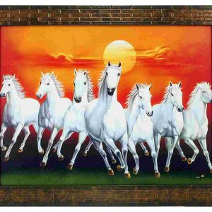 Seven Horses Painting Without Glass