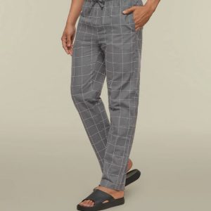 CHECKMATE COMBED COTTON PYJAMAS FROST GREY-1