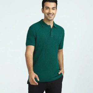 ELEMENT COMBED COTTON POLO T-SHIRTS FOREST GREEN-1