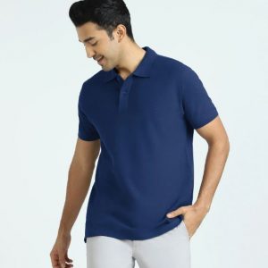 ELEMENT COMBED COTTON POLO T-SHIRTS MIDNIGHT BLUE-1