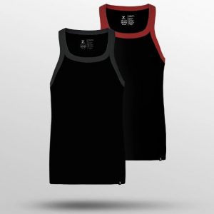 PACE SQUARE NECK VEST PACK OF 2 Black-Red-1