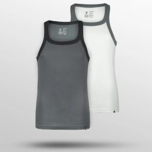 PACE SQUARE NECK VEST PACK OF 2 White-Grey-1