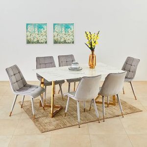 6-Seater Dining Table - Grey-1