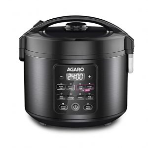 AGARO Regal Electric Rice Cooker, 3 Liters Ceramic Inner Bowl, Cooks Up to 600 Gms Raw Rice, SS Steamer, Preset Cooking Functions