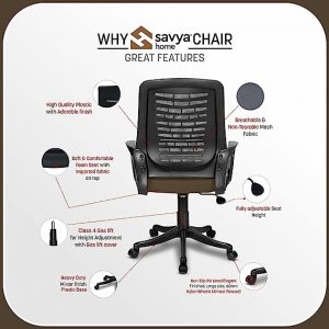 Home and Revolving Office Chair (Black)