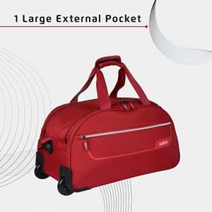 Safari Arc Polyester Duffle Bags for Travel 55 cm 2 Wheel Luggage (Red)