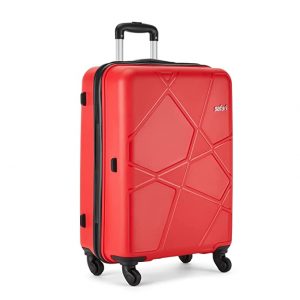Safari Pentagon Large Trolley Bag, 75 cm Suitcase for Travel, 4 Wheel Red Luggage for Men and Women, Polypropylene Hard Side Check in Bag