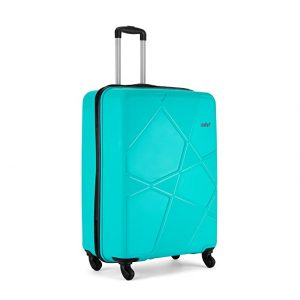 Safari Pentagon Trolley Bags for Travel, 55 cm Cabin Suitcase, 4 Wheel Cyan Small Luggage for Men and Women