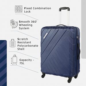 Safari Ray Polycarbonate 77 cms Midnight Blue Hardsided Check-in Luggage (RAY 77 4W MIDNIGHT BLUE)