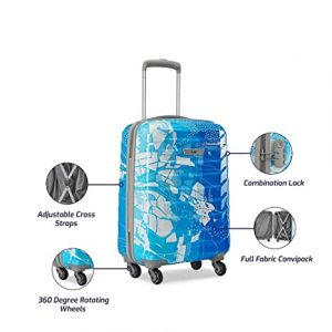 Skybags Trooper 75 Cms Polycarbonate Blue Hardsided Check-in Luggage- Blue & White