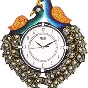 Ajanta Analog Glass Wall Clock (Dark Green, Orange, Blue, 30 cm X 30 cm)