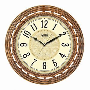 Ajanta Plastic Quartz Real Sweep Movement Wall Clock for Home (Ivory, 16 Inch)