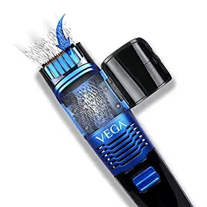 VEGA Smart Series Vacuum Beard Trimmer For Men With Built In Cabinet For Mess Free Trimming, Titanium Blades, 60 Mins Runtime, (VHTH-28)