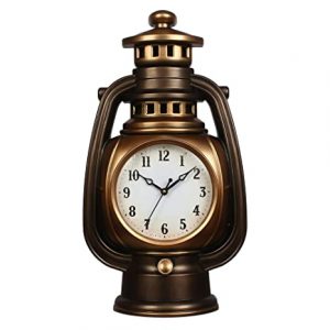 Webelkart Plastic Lantern Shaped Wall Clock for Home and Office Decor (19 in, Gold)