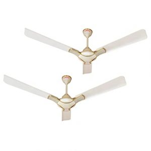 ACTIVA 1200 MM HIGH Speed 390 RPM BEE Approved Anti DUST Coating Pure Copper Corolla Ceiling Fan Pearl Ivory-2 Year Warranty Pack of 2