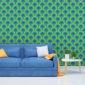 Asian Paints EzyCR8 Shades of Goodness, Self Adhesive Wallpaper(45x300cm), DIY Wall Décor, Multicolor Traditional, Water-Resistant, Living Room, Hall,Puja Room, Pooja Room