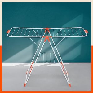 Bathla Mobidry Neo-Foldable Clothes Drying Stand with Weather Resistant Alloy Steel Frame (Bright Orange)