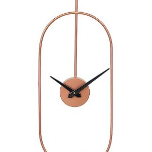 CHRONIKLE Vertical Style Copper Color Oval Wrought Iron Home Office Decor Black Needle Without Glass Wall Clock