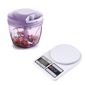 CLVJ Electronic Digital Kitchen Scale,Kitchen Scale Digital Multipurpose,Weight Machines for Kitchen and 2 in 1 Handy Chopper