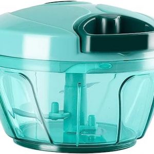 CLVJ Vegetable Chopper for Kitchen Food Processor for Fine Chopping Onion Garlic Nuts Mini Durable Handy Cutter No Tears No Knife No Electricity 5 Blades Green Made in India (450 ML)