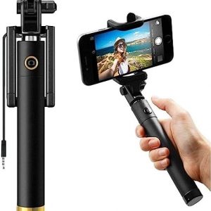 Compact and Lightweight Aluminum Chemistry Monopod Selfie Stick with Bluetooth and Strong Hold Technology, Compatible with iPhone iOS and Android Devices for The Perfect Selfie Experience