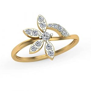 DISHIS18K Yellow White Rose Gold Classic Handmade Designer Diamond Ring for Engagement