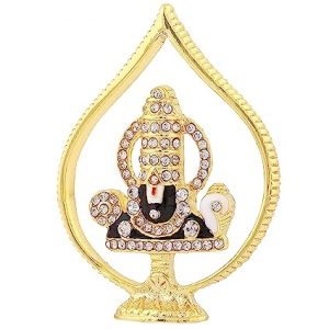 Estele 24KT Gold Plated Lord Tirupati Balaji Idol Showpiece for Pooja Mandir Home Decorative