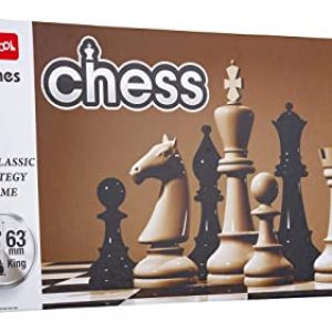 Funskool Chess Board Set, Black and White Board Game & Funskool Games - Travel Ludo, The Classic startegy Game Board, Portable Classic Travel Games, Kids and Family, 2-4 Players, 6 & Above