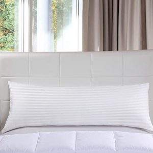 JDX Premium Hotel Quality Soft Polyester Blend Fiber Pillow, Body Pillow,Sleeping Pillow, Neck Pillow,Fiber Pillow White -Set of 1 Size 20x54 Inches, B09WLFZPNQ