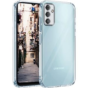 Jkobi Back Cover for Samsung Galaxy F23 5G (Silicone Clear Shockproof Case with Camera Protection and Dust Plugs Transparent)
