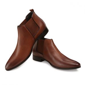 LOUIS STITCH Men's Demesure Unerobe Italian Roasted Tan Genuine Leather Formal Boots Shoes