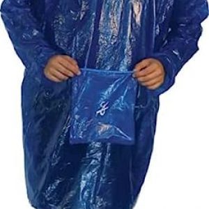 Malvina Rain Poncho Unisex Waterproof Long Coat Raincoat for Men and Women with Adjustable Hood