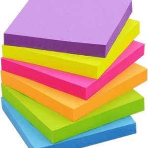 Merayo Sticky Notes, Sticky Notes Pad 3x3, Colored Sticky Note, Stick Notes, Sticky Pad, Bright Colors Self Sticky Pads, Easy to Post for School, Office Supplies, Desk Accessories (6 Pads)
