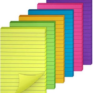 Merayo Sticky Notes, Sticky Notes Pad, Sticky Notes Big Size 4x6, Bright Colors Lined Self Sticky Pads, Memo Pads Easy to Post for School, Office Supplies