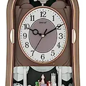 Oreva Plastic Rotating, Swinging and Musical Pendulum Wall Clock (24.0 cm x 8.2 cm x 39.8 cm, AQ-2187) (Cola)