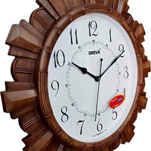 Oreva Plastic Vintage Wall Clock (Brown, 32 x 4 x 32 cm)
