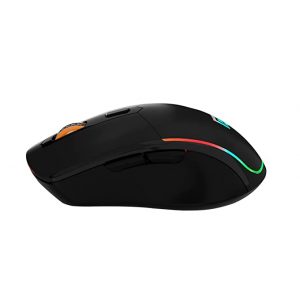 Portronics Toad One Wireless 2.4GHz & Bluetooth Connectivity Optical Mouse with 7 Colors RGB Lights, Rechargeable Battery(Black)