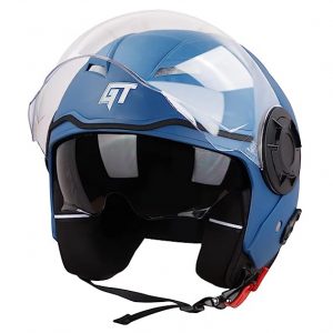 Steelbird GT Dashing ISI Certified Open Face Helmet for Men and Women with Inner Sun Shield ( Dual Visor Mechanism )