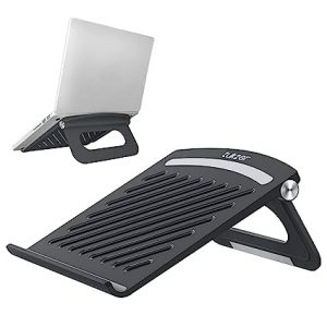 Tukzer Foldable Laptop & Tablet Stand Riser for Laptop MacBook Notebook Up to 15.6-Inches, with Multi-Angle Adjustment, Lightweight & Ergonomically Designed (Black)