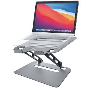 Tukzer Tabletop Foldable Laptop Stand Riser Elevator for Laptop, MacBook, Notebook & Tablets Upto 15.6 Inch, Super Air Ventilation for Cooling