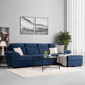 Wakefit Lounger L Shape Sofa Set (3 Seater + Right Aligned Chaise)