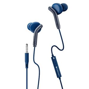 ZEBRONICS Zeb-Bro in Ear Wired Earphones with Mic, 3.5mm Audio Jack, 10mm Drivers, Phone Tablet Compatible(Blue)