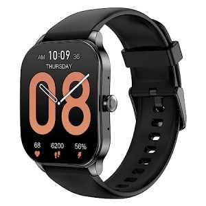 Amazfit Pop 3S Smart Watch with 1.96 AMOLED Display, Bluetooth Calling, SpO2, 12-Day Battery Life, AI Voice Assistance, 100 Sports Modes, 24H HR Monitor, Music Control, Over 100 Watch Faces (Black)