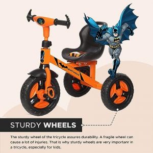 Batman Raptor Tricycle for Kids, Kids Tricycle, Tricycle for Kids for 3 Years to 5 Years with Back Rest for Kids (Capacity 25kg Orange)